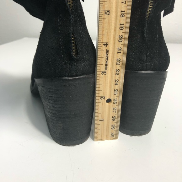 Sam Edelman Black Farrell Suede Booties Sz 8 - Picture 7 of 8
